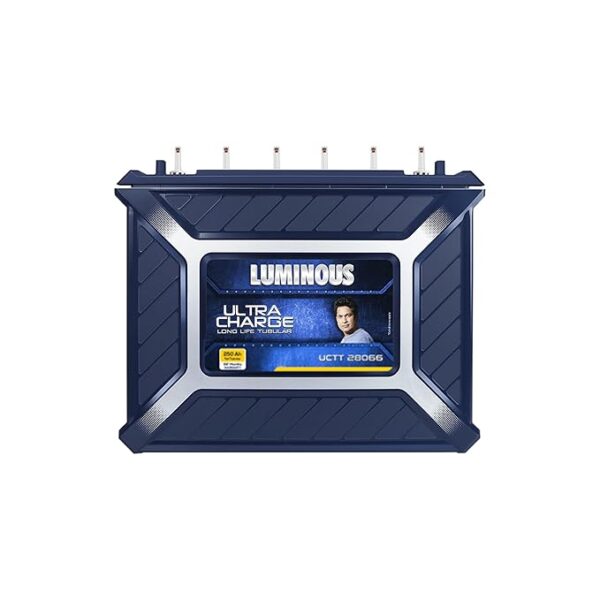 Luminous Ultra Charge UCTT-28066 Battery for Home, Office & Shops | 250 Ah Tall Tubular | Easy Installation | Durable and Reliable Inverter Battery | Minimum Maintenance | with 66 Months Warranty