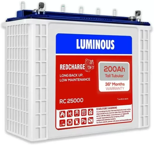 LUMINOUS Red charge RC25000 long Backup Tubular Inverter Battery  (200Ah)